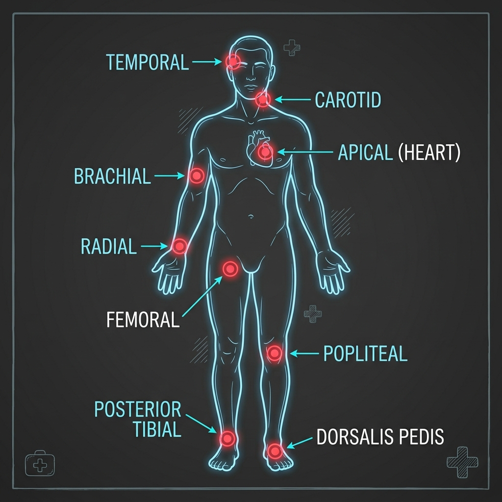 Arterial Pulse Points and Location